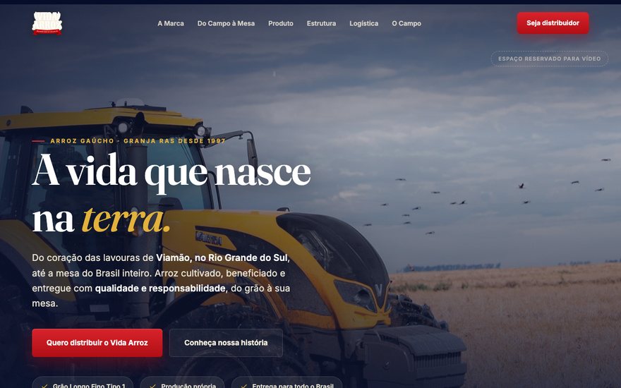 Landing page Vida Arroz